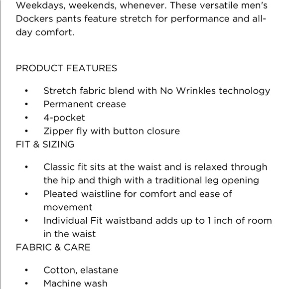 Men’s new Dockers the best pressed classic New 38x34 Signature KHAKI NO WRINKLES - Picture 2 of 5